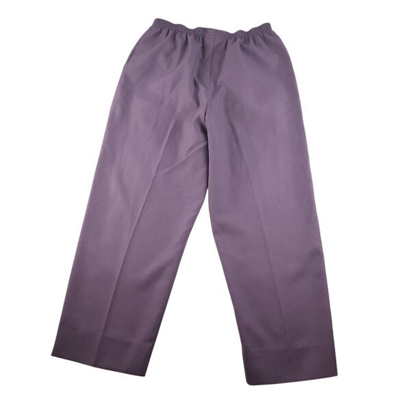 Alfred Dunner Pants Womens 12 Lot of 3 Gray Blue Purple Pull On Dress Elastic - Picture 8 of 16